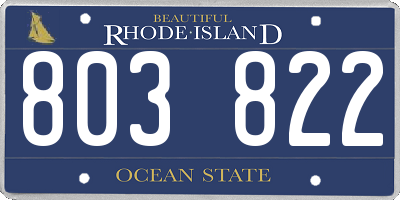 RI license plate 803822