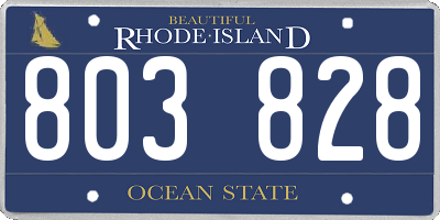 RI license plate 803828