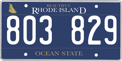 RI license plate 803829