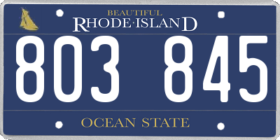 RI license plate 803845