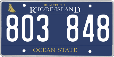 RI license plate 803848