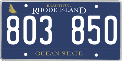 RI license plate 803850