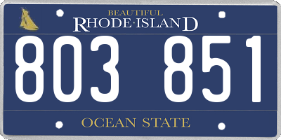 RI license plate 803851
