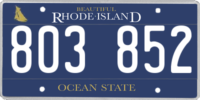 RI license plate 803852