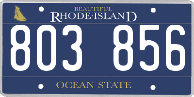 RI license plate 803856