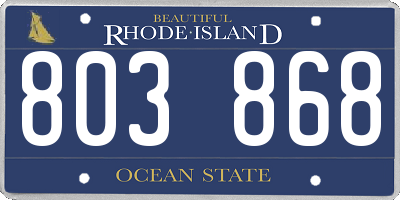RI license plate 803868