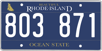 RI license plate 803871