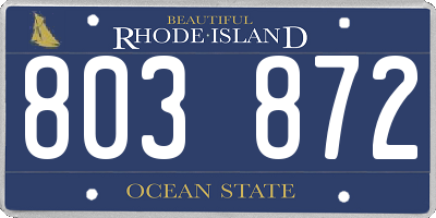 RI license plate 803872