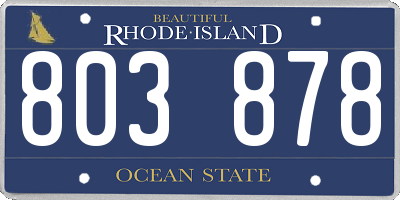 RI license plate 803878