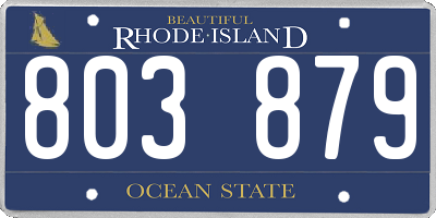 RI license plate 803879