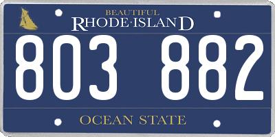 RI license plate 803882