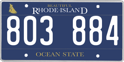 RI license plate 803884