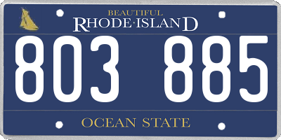 RI license plate 803885