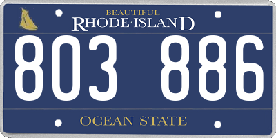 RI license plate 803886