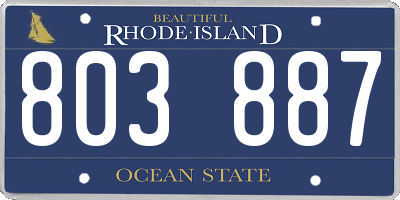RI license plate 803887