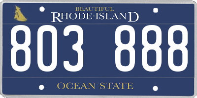 RI license plate 803888