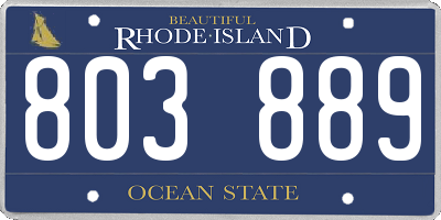 RI license plate 803889