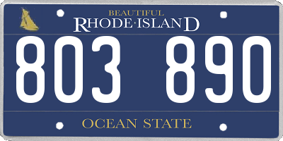 RI license plate 803890