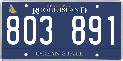 RI license plate 803891