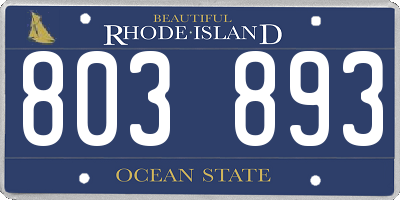 RI license plate 803893