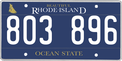 RI license plate 803896