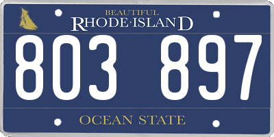 RI license plate 803897