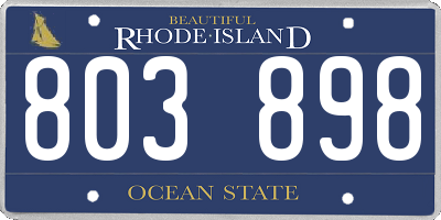 RI license plate 803898