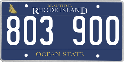 RI license plate 803900