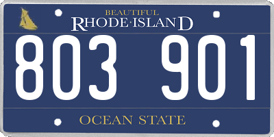 RI license plate 803901