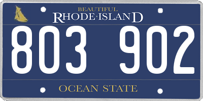 RI license plate 803902