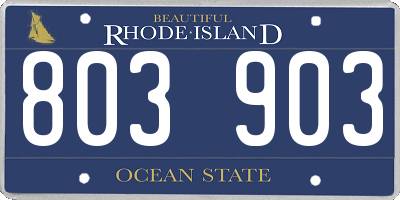 RI license plate 803903