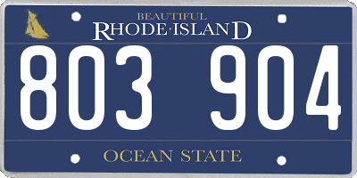 RI license plate 803904