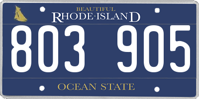 RI license plate 803905