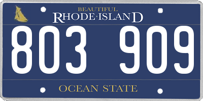 RI license plate 803909