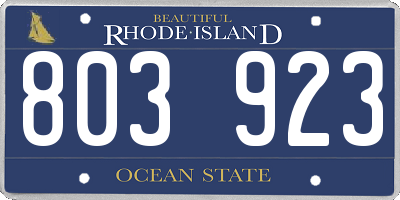 RI license plate 803923
