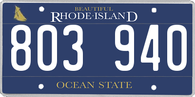 RI license plate 803940