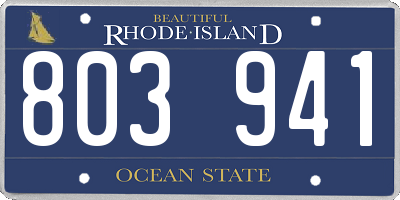 RI license plate 803941