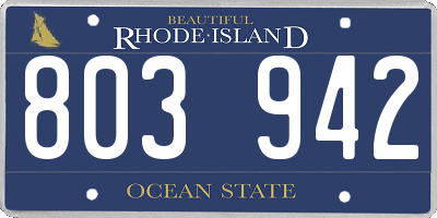 RI license plate 803942