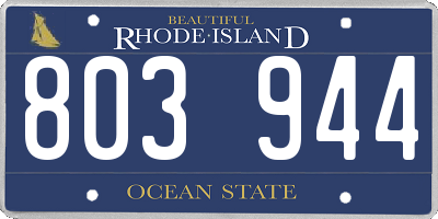 RI license plate 803944