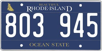 RI license plate 803945