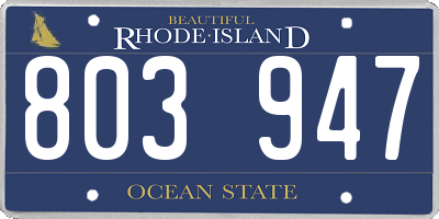 RI license plate 803947
