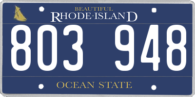 RI license plate 803948