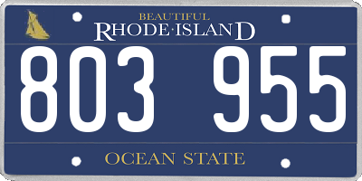 RI license plate 803955