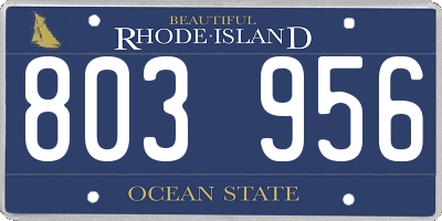 RI license plate 803956