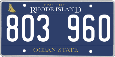 RI license plate 803960