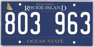 RI license plate 803963