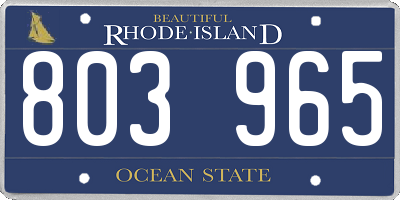 RI license plate 803965