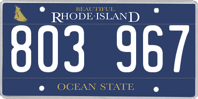 RI license plate 803967
