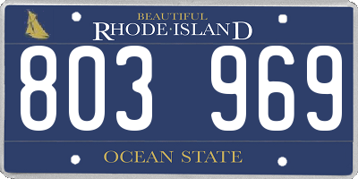 RI license plate 803969