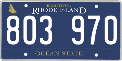 RI license plate 803970